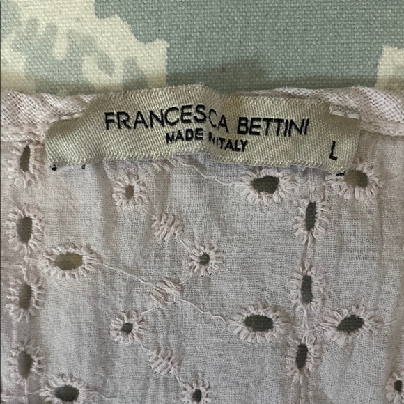 Francesca Bettini linen pink Eyelet Blouse size L - Picture 7 of 7